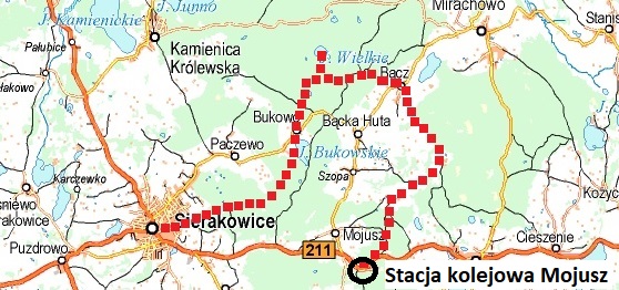 Linia kolejowa Kartuzy - Sierakowice. Okolice Mojusza. Źródło: ekokapio.pl