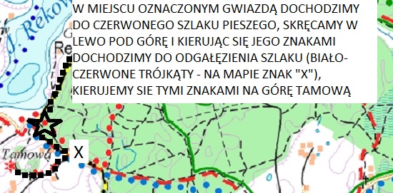 Trasa wędrówki - ścieżka do jeziora Rekowo i punktu widokowego Chochowatka. Źródło: www.eko-kapio.pl